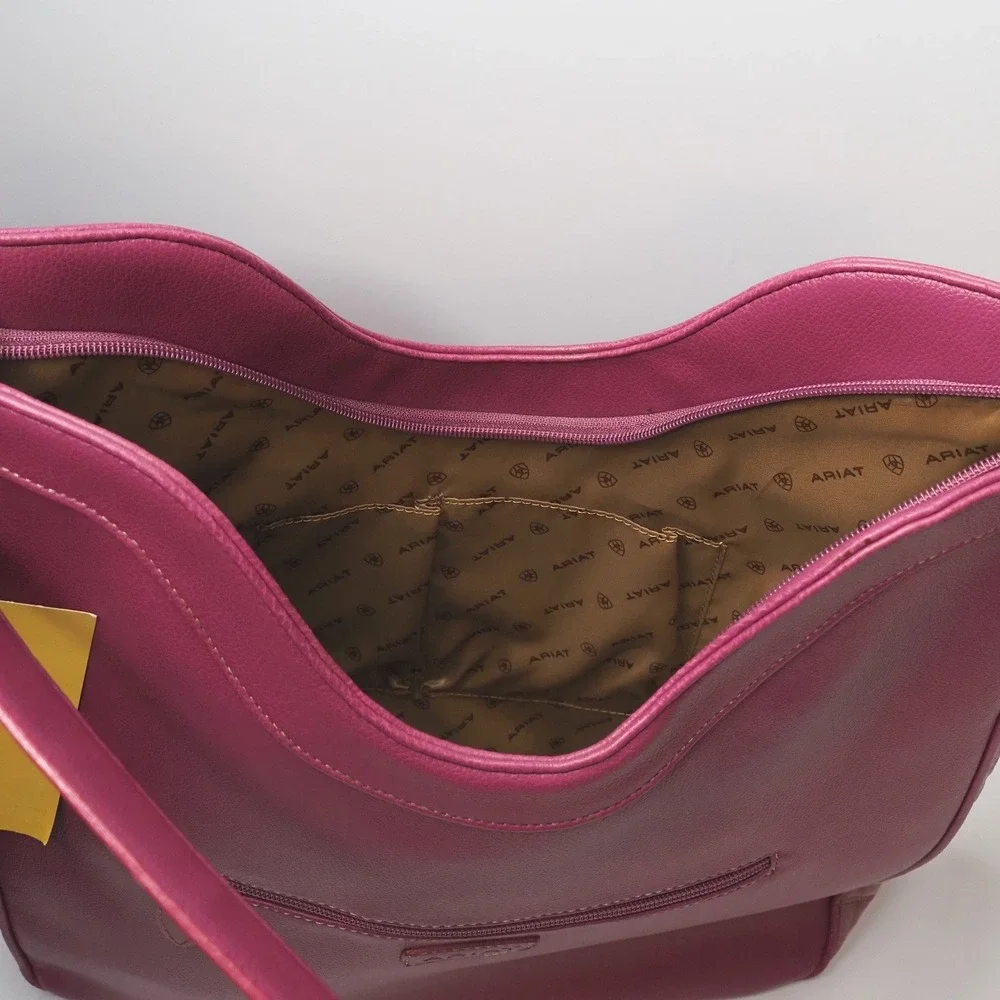 Ariat Pink Y2K Western Hobo Bag Croc Floral Tooled Bratz Cowgirl NWT Sample
